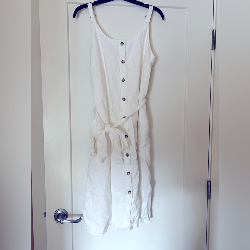 White linen dress